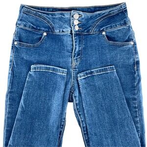 Sandpiper Petite High Rise 3 Button Fly Skinny Jeans Size 10P‎ Blue Denim
